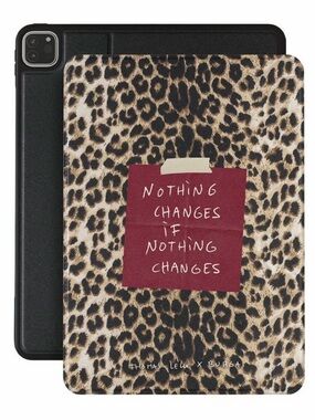 Leopard Print Tablet Cover with Motivational Red Patch